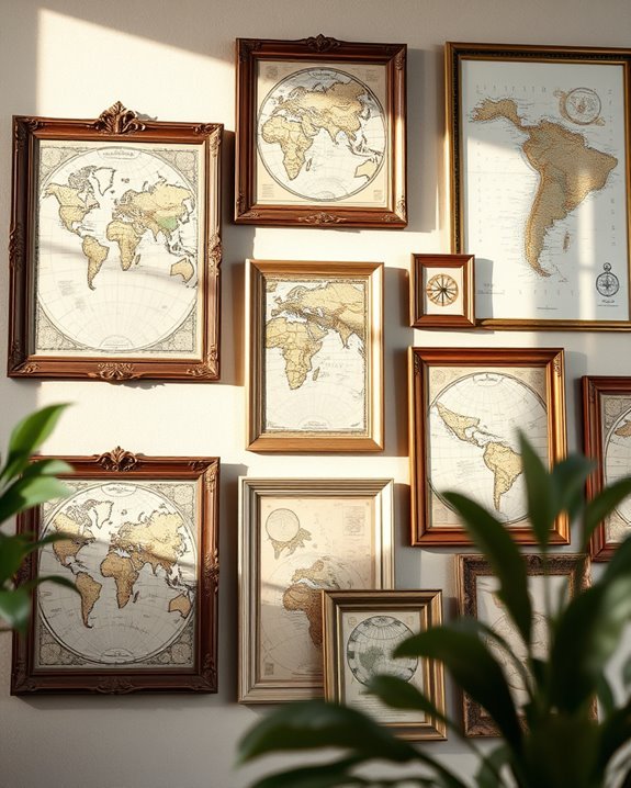 vintage maps for decor