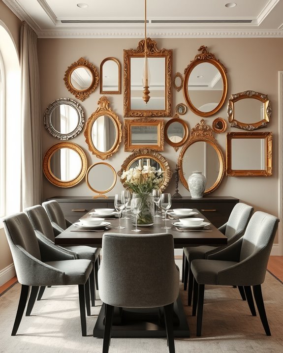 vintage mirror wall display