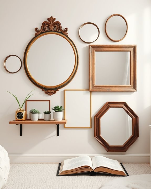 vintage mirrors enhance ambiance
