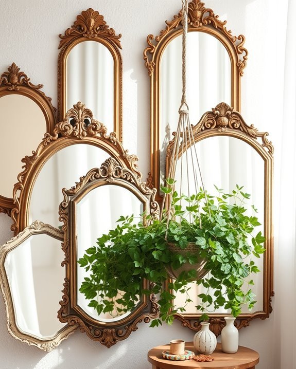 vintage mirrors enhance decor