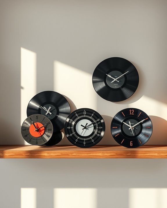 vintage record clock designs