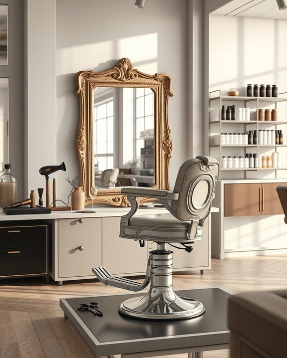 vintage salon equipment display