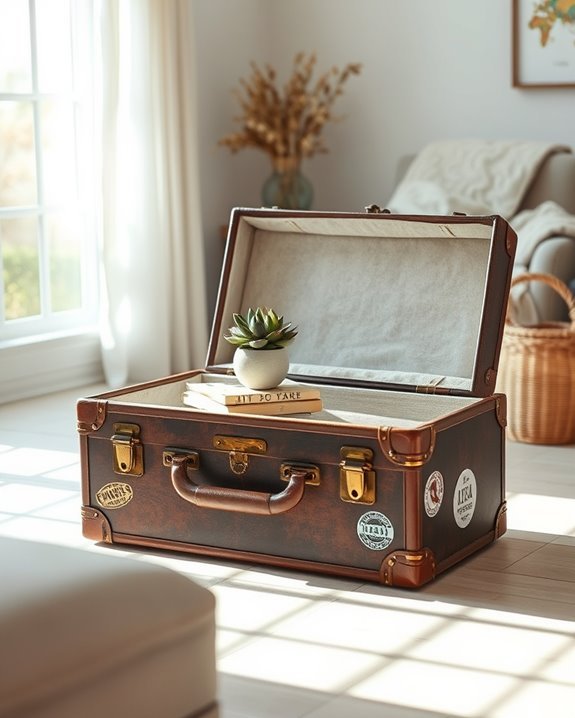vintage suitcase table diy