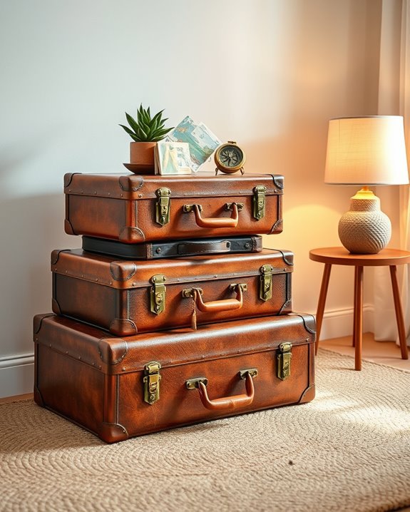vintage suitcases for decor