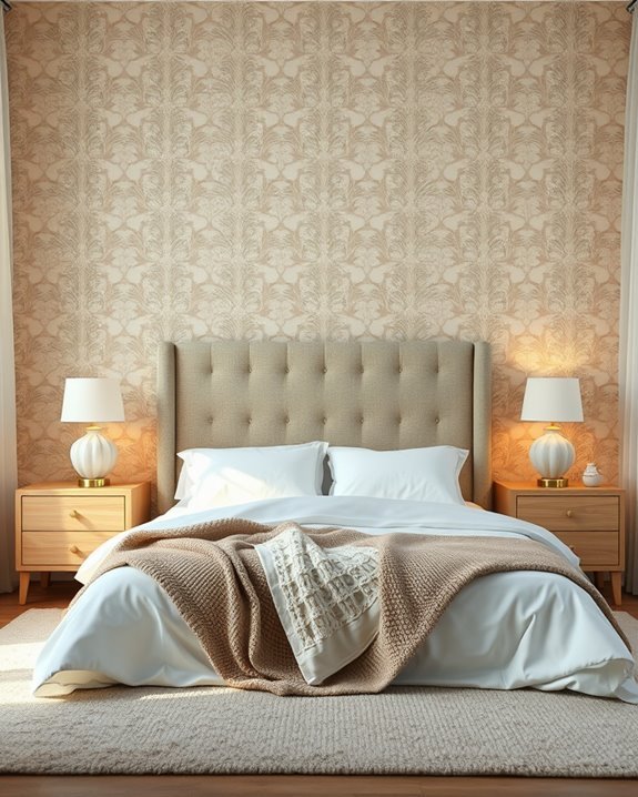 vintage wallpaper headboard revival