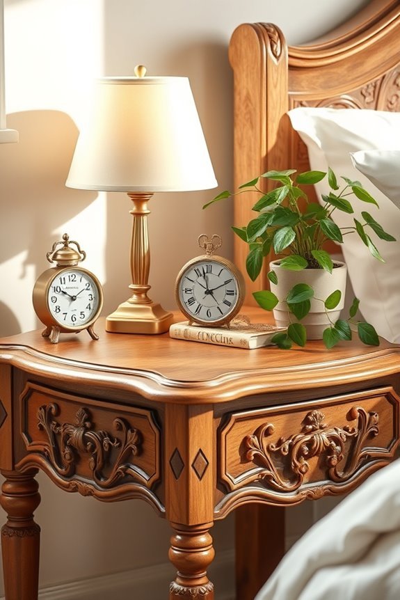 vintage wooden bedside charm
