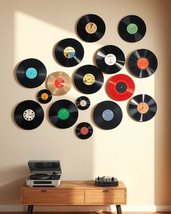 vinyl records wall decor