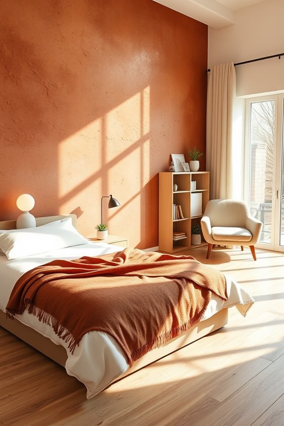 warm earthy terracotta accents