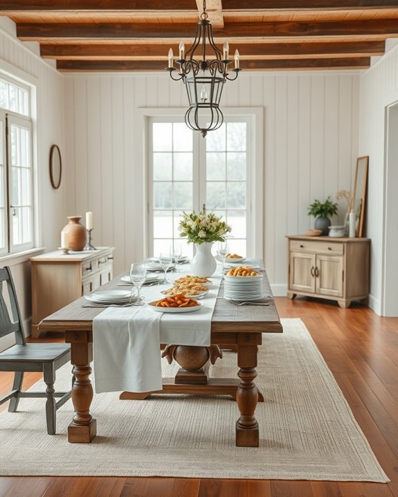 warm farmhouse buffet decor