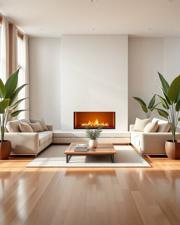 warm inviting fireplace ambiance