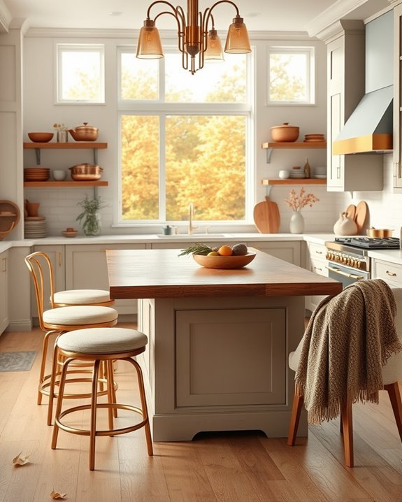 warm metallic kitchen accents