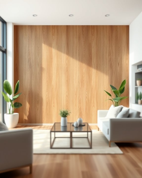 warm textured wood panels