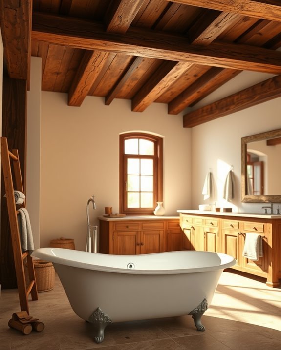 warm wood beam accents