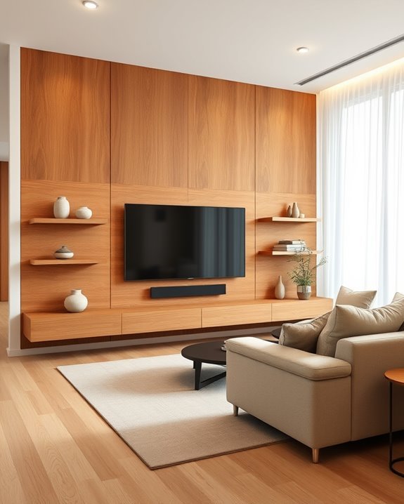 warm wood enhances decor
