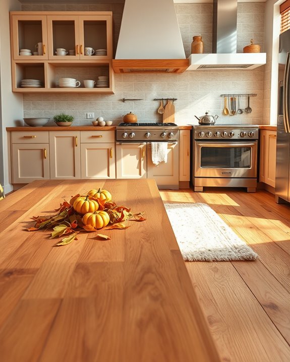 warm wood kitchen flooring
