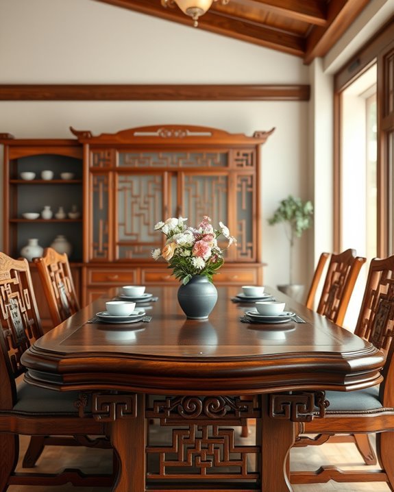 warm wooden dining elements