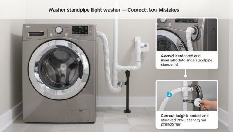 washer drain pipe height