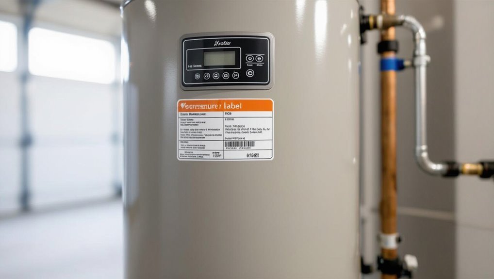 water heater label layouts
