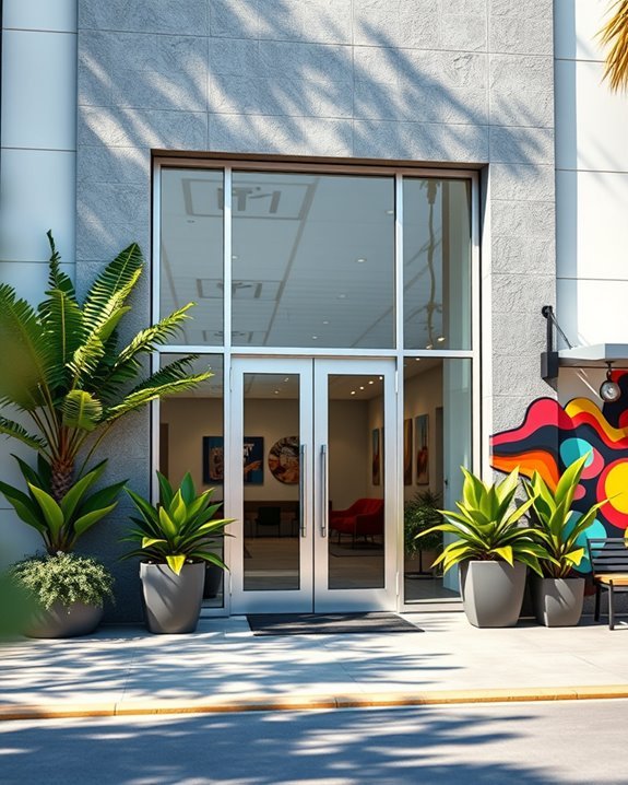 welcoming gym entryway design
