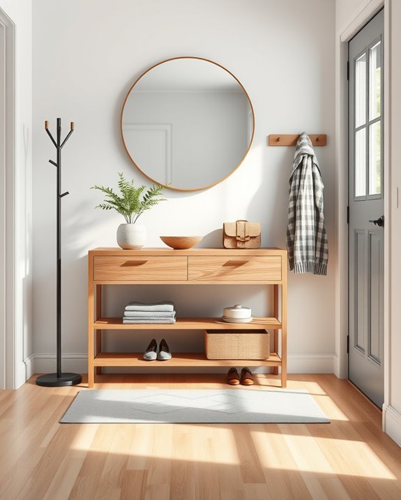 welcoming organized entryway design