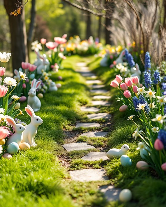 whimsical bunny trail decorations