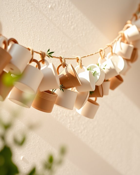 whimsical coffee cup garlands