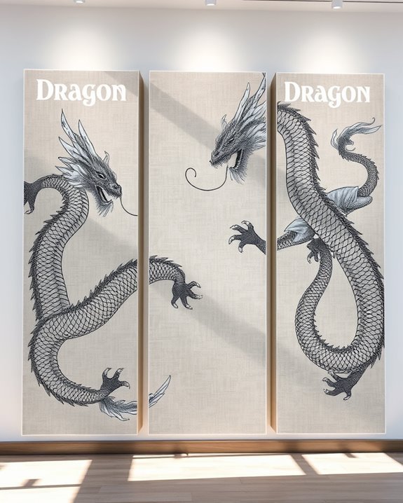 whimsical dragon fabric art