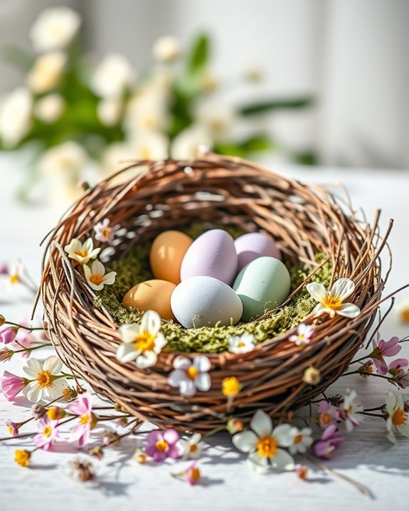 whimsical easter nest displays