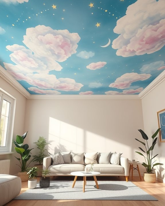 whimsical fantasy ceiling murals