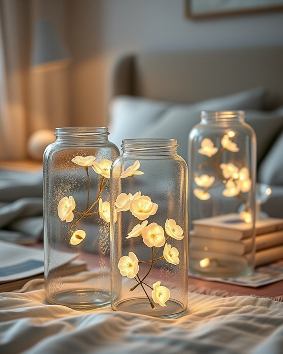 whimsical floral glow jars