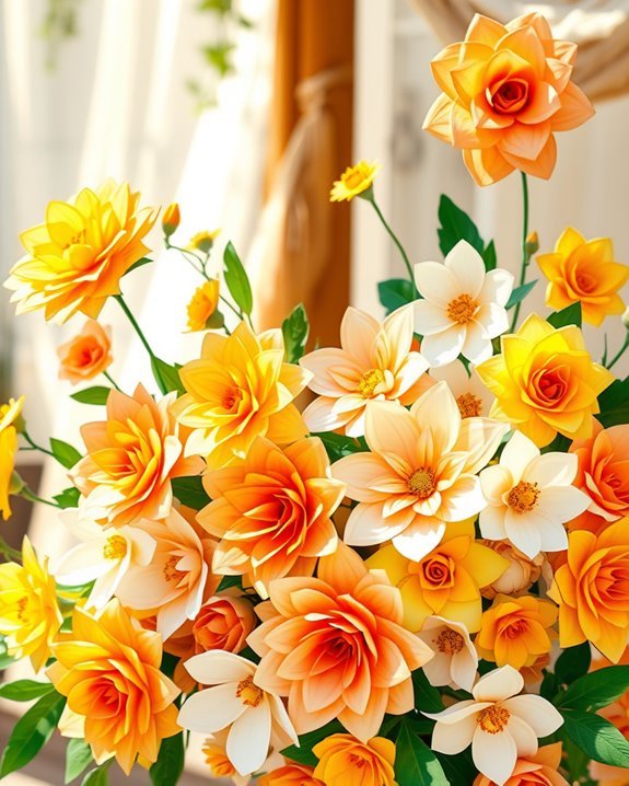 whimsical handcrafted paper flowers