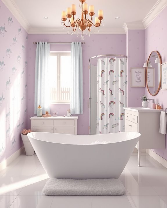 whimsical unicorn bathroom retreat
