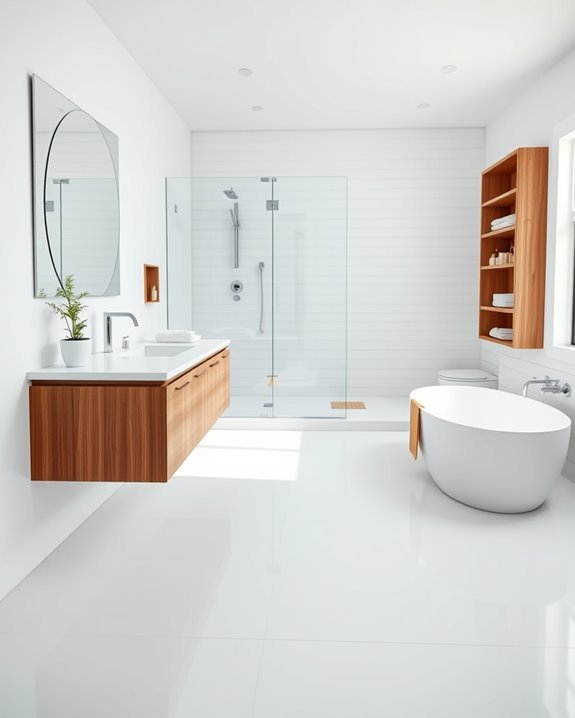 white wood bathroom elegance