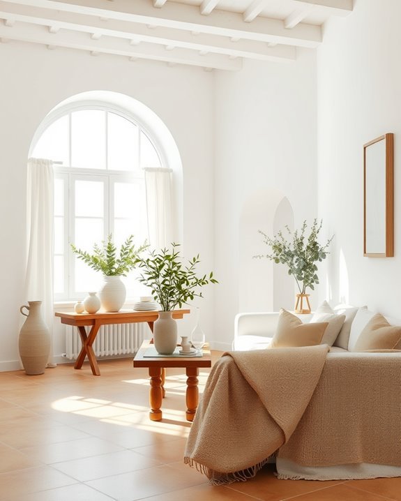 whitewashed walls create serenity