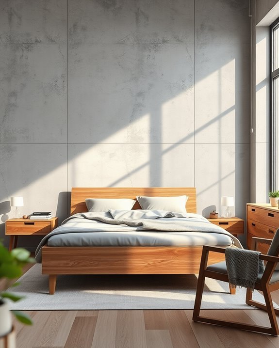 wood accents enhance warmth