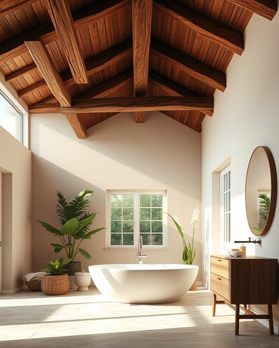 wood beams enhance ambiance