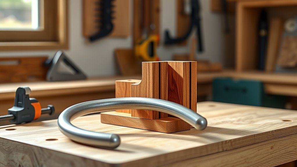 wooden jig for pipe bending