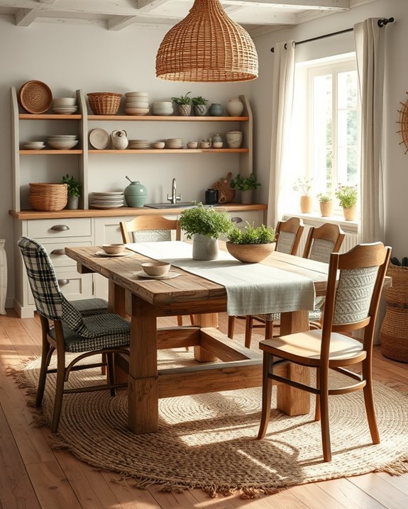 woven textiles enhance kitchen charm