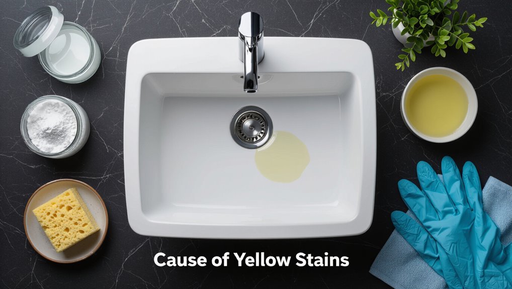 yellow stains on corian