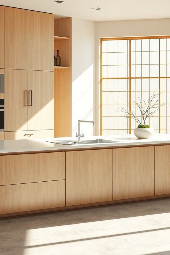 zen inspired minimalist kitchen design